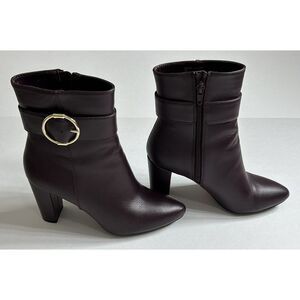 Jones New York Signature Kenzie Plum Ankle Booties Women's Sz 7 M